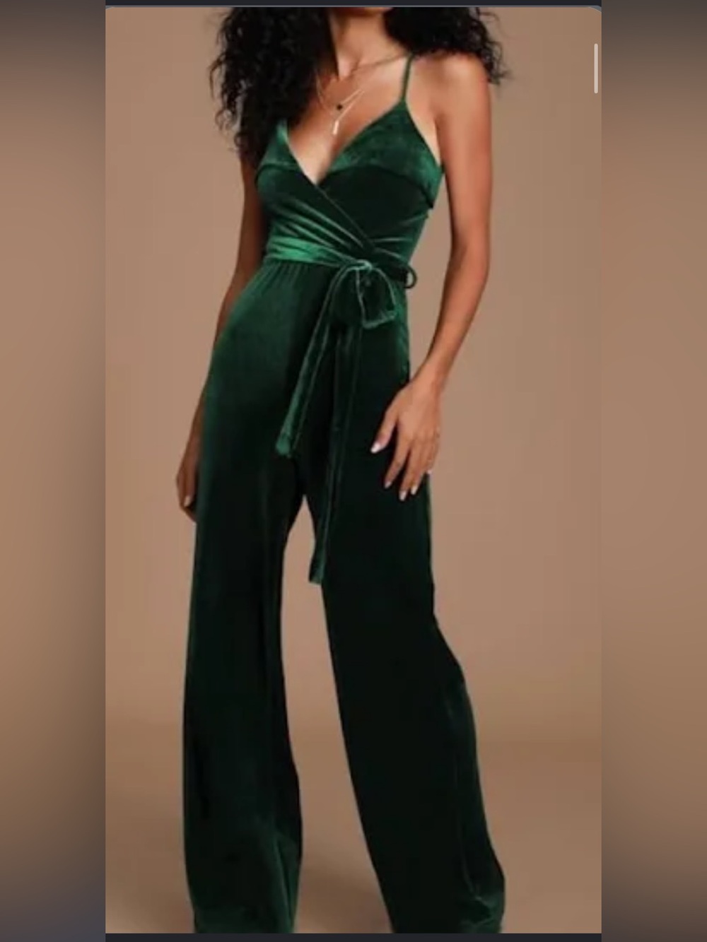 Lulus “Kylinna” Forest Green Velvet Jumpsuit